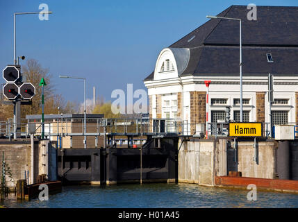 Watergate Hamm a chanel Datteln-Hamm-Kanal, in Germania, in Renania settentrionale-Vestfalia, la zona della Ruhr, Hamm Foto Stock