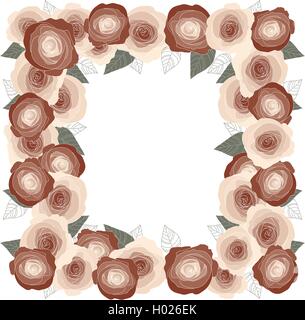 Telaio di Rose per una cartolina, quadrato Illustrazione Vettoriale