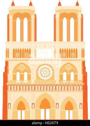 Cattedrale di Notre-dame de Paris in Francia - 4 Illustrazione Vettoriale