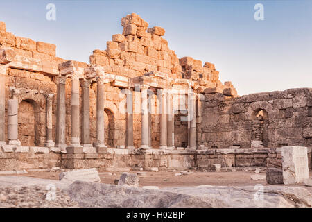 Immagine delle rovine dell'antico Stato agora. Lato, Turchia. Foto Stock