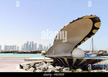 La statua di perla, icona di Doha e il Qatar Foto Stock