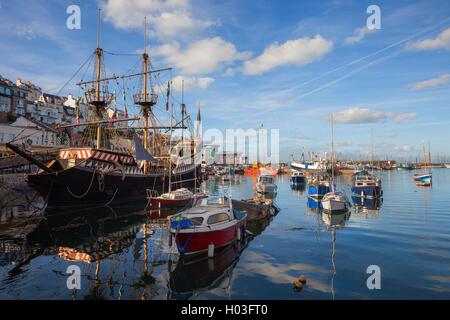 Brixham Harbour, Devon, Inghilterra Foto Stock