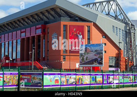 Liverpool Football Club nuovo cavalletto principale in via di completamento Foto Stock