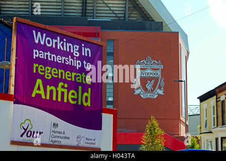 Liverpool Football Club nuovo cavalletto principale in via di completamento Foto Stock