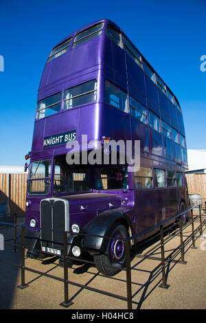 Il knight bus, Warner Brothers tour dello studio, la realizzazione di Harry Potter, Londra Foto Stock
