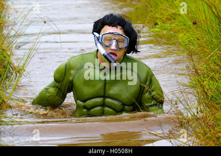 International Bog Snorkelling campionati, Llanwrtyd Wells, Galles Foto Stock