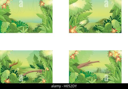 La giungla di sfondo Illustrazione Vettoriale
