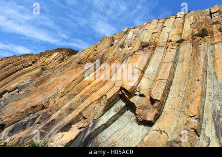 Colonna esagonale a Hong Kong il Parco Geo Foto Stock