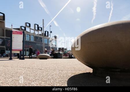 Scultura di ghiaia sul lungomare di Blackpool Foto Stock