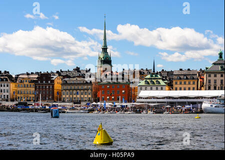 Stoccolma, Svezia. Centro di Stoccolma. Gamla Stan da Skeppsholmen. Foto Stock