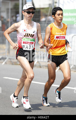 Rio de Janeiro, Brasile. Xviii Sep, 2016. Shinya Wada (JPN) Atletica leggera : Uomini Maratona T12 al Forte di Copacabana durante il Rio 2016 Giochi Paralimpici a Rio de Janeiro in Brasile . © Shingo Ito/AFLO/Alamy Live News Foto Stock