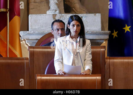 Roma, Italia. Xx Settembre, 2016. Virginia Raggi Roma xx Settembre 2016. Consiglio comunale Foto Samantha Zucchi Insidefoto Credito: insidefoto srl/Alamy Live News Foto Stock