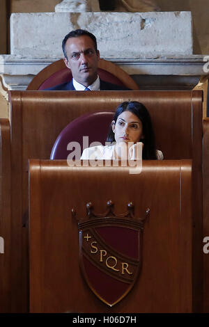 Roma, Italia. Xx Settembre, 2016. Virginia Raggi Roma xx Settembre 2016. Consiglio comunale Foto Samantha Zucchi Insidefoto Credito: insidefoto srl/Alamy Live News Foto Stock