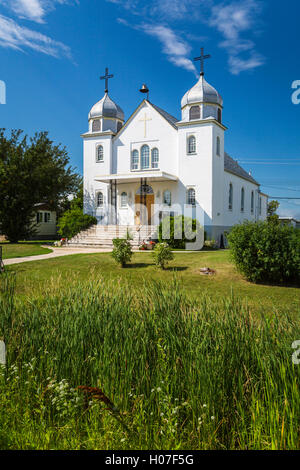 Sacro Cuore chiesa cattolica ucraina a Gimli, Manitoba, Canada. Foto Stock