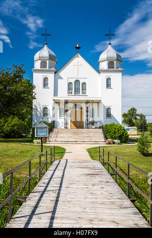 Sacro Cuore chiesa cattolica ucraina a Gimli, Manitoba, Canada. Foto Stock