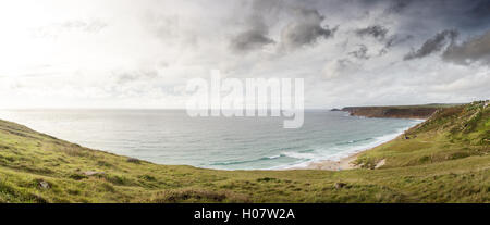 Immagine di panorama di sennen cove in Cornovaglia Foto Stock