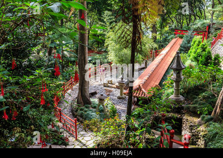 Oriental Garden, Monte Palace Tropical Garden, uno di Madera più famoso, Monte, Funchal, Madeira Atlantico, Portogallo, Europa Foto Stock