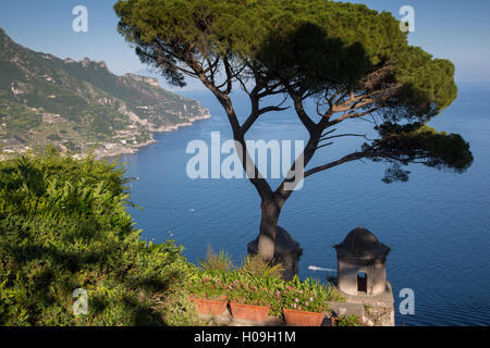 Villa Rufolo a Ravello, Costiera Amalfitana (Costiera Amalfitana), il Sito Patrimonio Mondiale dell'UNESCO, Campania, Italia, Europa Foto Stock