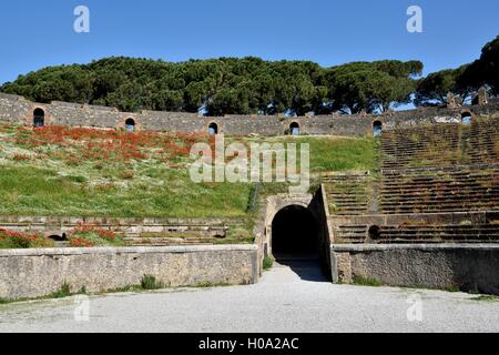 Anfiteatro, antiche città di Pompei, Campania, Italia Foto Stock