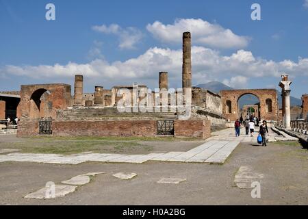 Forum, antiche città di Pompei, Campania, Italia Foto Stock