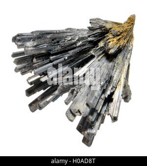 Stibnite / cristalli di Antimonite (Herja miniera, Romania) solfuro, minerale di antimonio Foto Stock