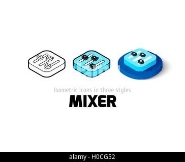 Icona di mixer in stile differente Illustrazione Vettoriale