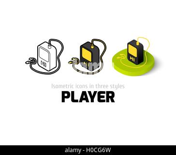 Icona Player in stile differente Illustrazione Vettoriale