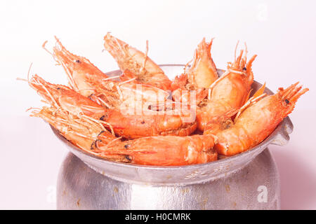 Peperone fritto con il gigante di acqua dolce gamberoni in stufato di calda in stile del Mekong Foto Stock