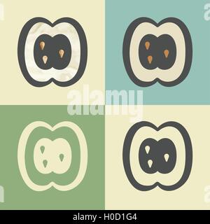 Profilo di vettore icona apple con riempimento ad acquerello. Illustrazione Vettoriale