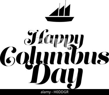 Testo elegante Columbus Day Illustrazione Vettoriale