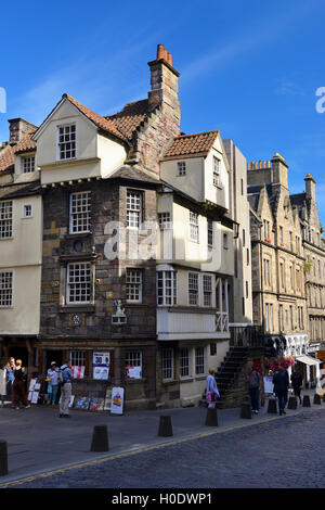 John Knox's House sulla High Street, Edimburgo, Scozia Foto Stock