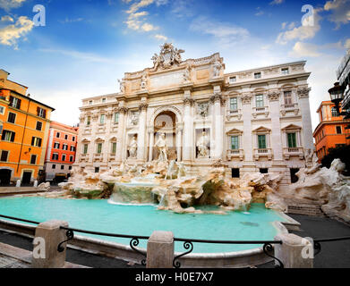 Bella Fontana di Trevi a Roma, Italia Foto Stock