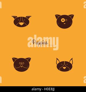 Simpatici animali volti Illustrazione Vettoriale