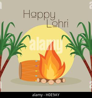 Felice sfondo lohri Illustrazione Vettoriale