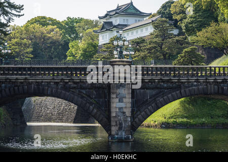 Ponte Nijubashi, Palazzo Imperiale, Chiyoda-Ku,Tokyo Giappone Foto Stock