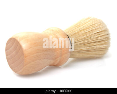 Pennelli per barba isolati su sfondo bianco Foto Stock