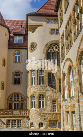 Vecchio edificio nel centro storico di Bielefeld, Germania Foto Stock