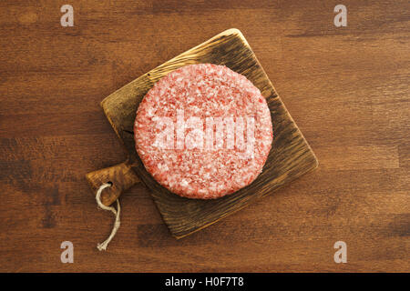 Hamburger di manzo patty Foto Stock