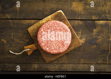 Hamburger di manzo patty Foto Stock