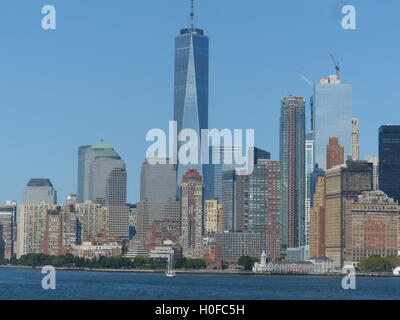 Il centro di Manhattan con One World Trade Center, precedentemente noto come Torre di libertà Foto Stock