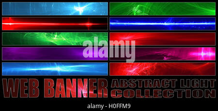 Set 8. Piena di banner per il web di luce astratta collezione. dimensioni standard per banner completo o la classifica. Foto Stock
