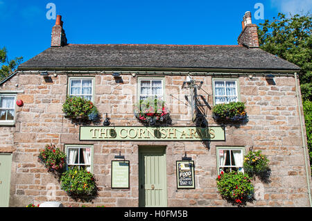 Il Cornish armi in un tradizionale pub di Cornovaglia vicino San Ives in Cornovaglia, England, Regno Unito Foto Stock