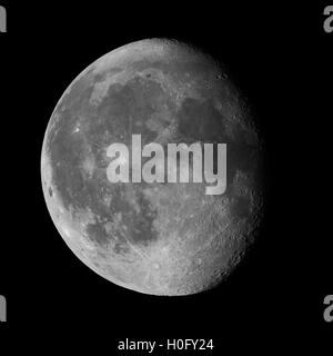 Luna - Gibbous calante Foto Stock