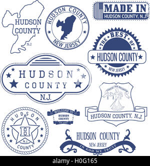 Hudson County, New Jersey. Serie di francobolli generico e segni. Foto Stock