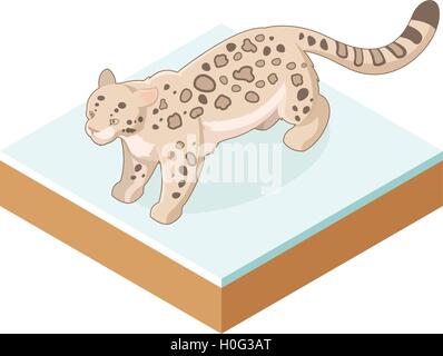 Isometrica, Snow Leopard Illustrazione Vettoriale