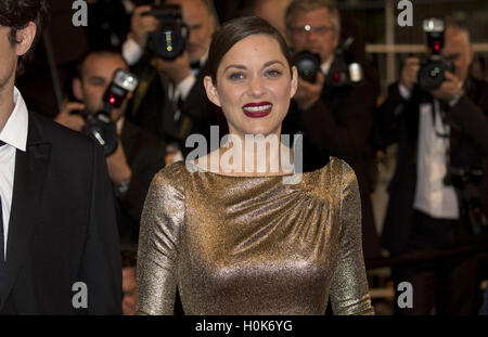 L'attrice Marion Cotillard assiste la premiere del ''dalla terra e la Luna (Mal de Pierres)' durante la sessantanovesima annuale di Cannes Film Festival presso il Palais des Festivals a Cannes, Francia, il 15 maggio 2016. Foto: Hubert Boesl | Utilizzo di tutto il mondo Foto Stock