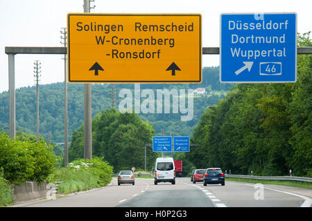 In Germania, in Renania settentrionale-Vestfalia, Autobahn A Sonnborner Kreuz Foto Stock