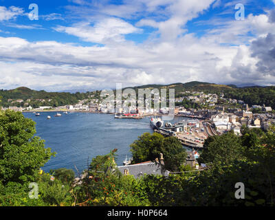 Vista su Oban dal pulpito Hill Argyll and Bute Scozia Scotland Foto Stock