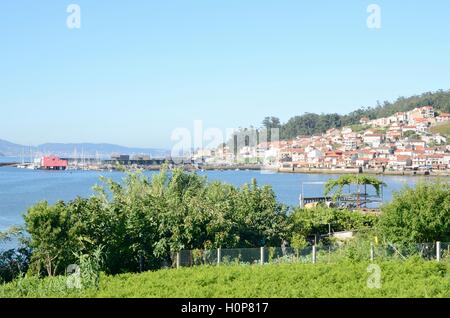 Combarro, un borgo della provincia di Pontevedra nella regione della Galizia di Spagna. Foto Stock