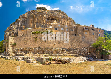 Pustinja Blaca hermitage nel deserto di pietra di isola di Brac, Dalmazia, Croazia Foto Stock